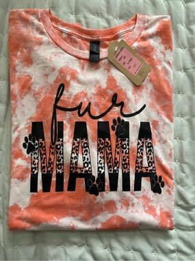 Fur Mama Bleached Leopard Paw Print Graphic Tee 4XL Handmade